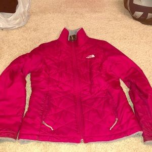 Magenta North Face Fleece Lined Jacket